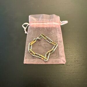 Two-Tone Gold and Silver Chain Bracelet - Women Jewelry